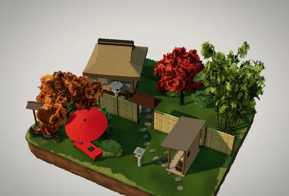 The tea garden of level N4, fully built
